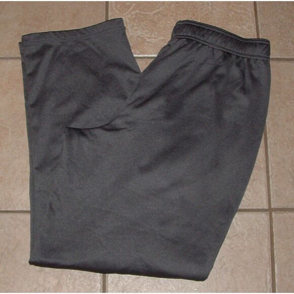 Mens Sz XL Dark Gray Elastic Waist Athletic Fleece Lined Pants Side Pockets BCG - Picture 4 of 4